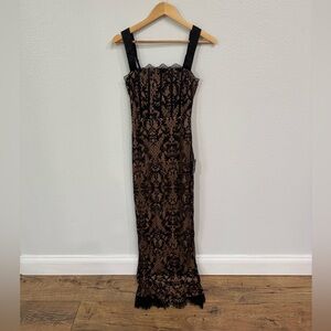 LuLus Classy Black & Beige Formal Long Dress